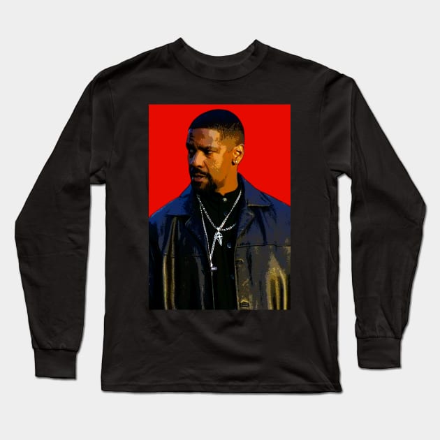 denzel washington Long Sleeve T-Shirt by oryan80